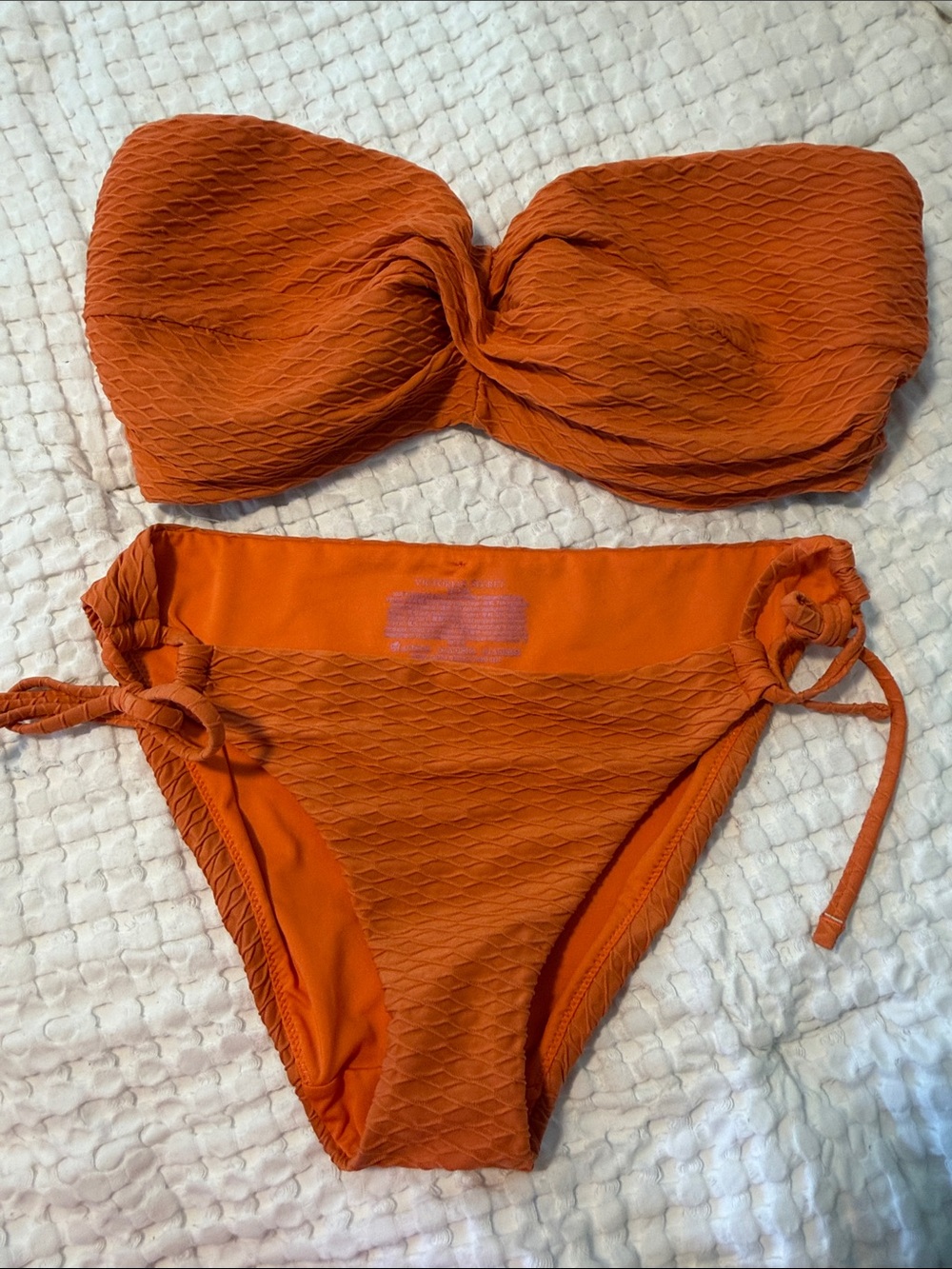 Victoria's Secret Orange Twist Bandeau Tie-Side Bikini